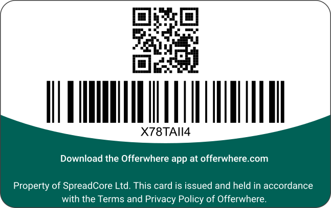 Back of Offerwhere Card - free loyalty program card
