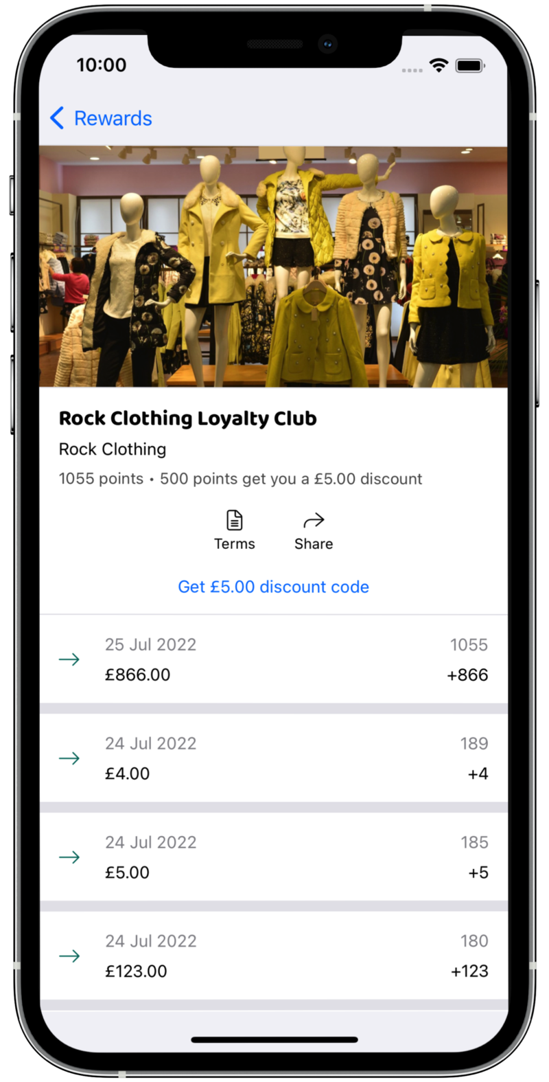 Offer app with discount code