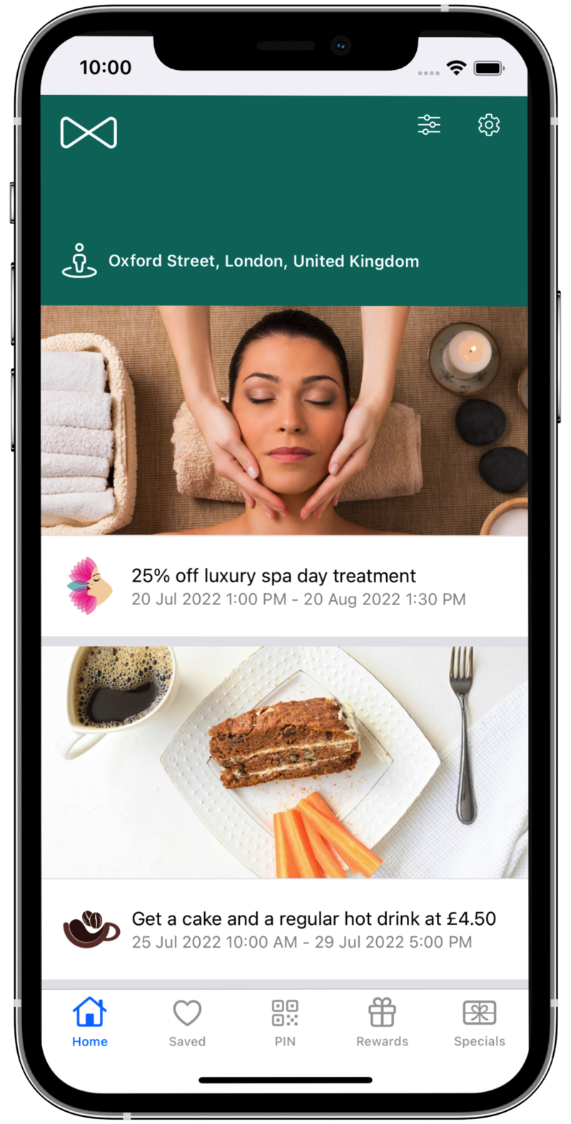 Offers on mobile app